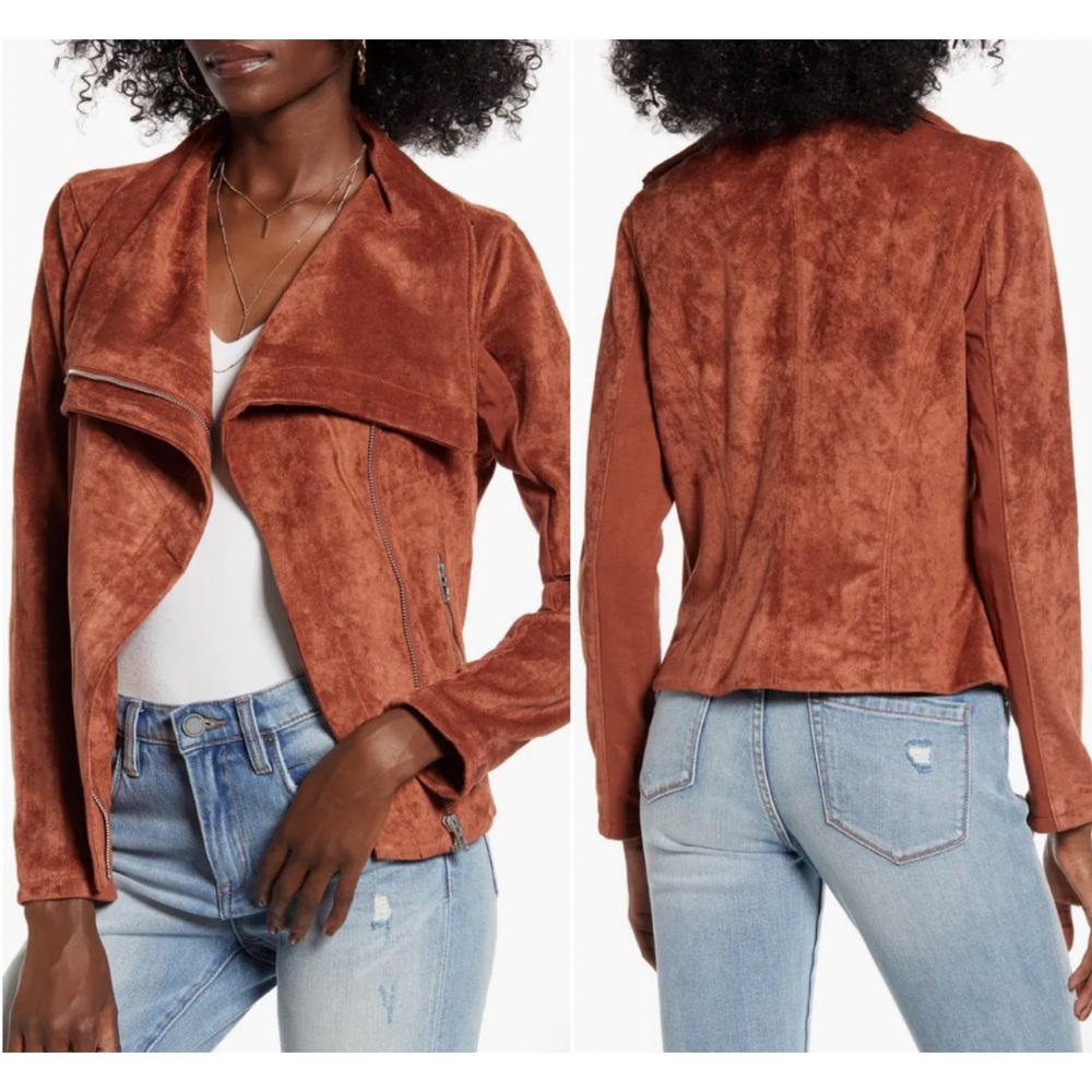 BLANKNYC Faux Suede Jacket Biker Style Mushroom NWOT Women’s Size Medium